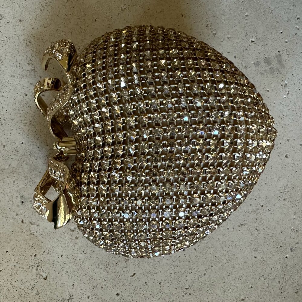 Self-Portrait Crystal Heart embellished clutch